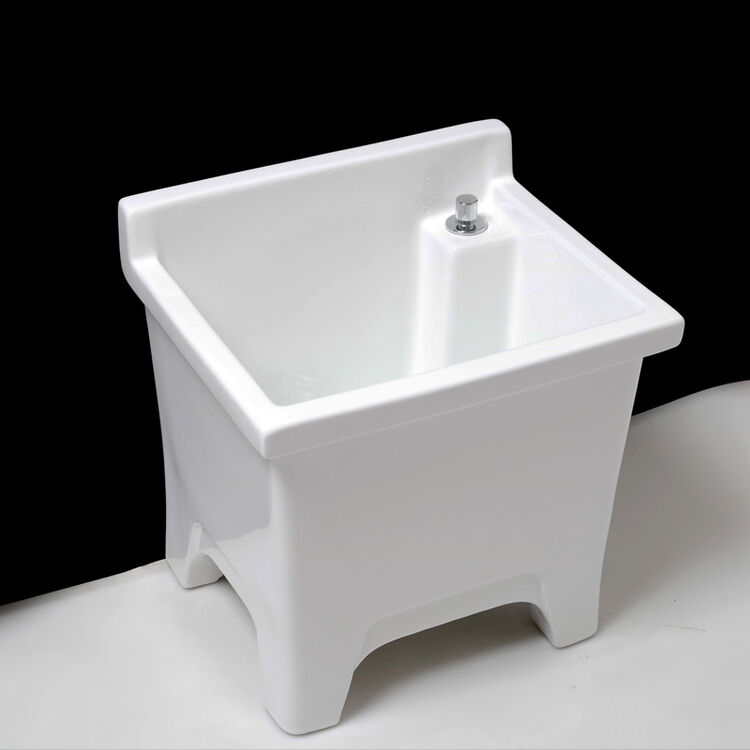 寻陶 卫浴拖把池陶瓷小号大号拖布池阳台卫生间墩布池地拖盆 四脚拖把