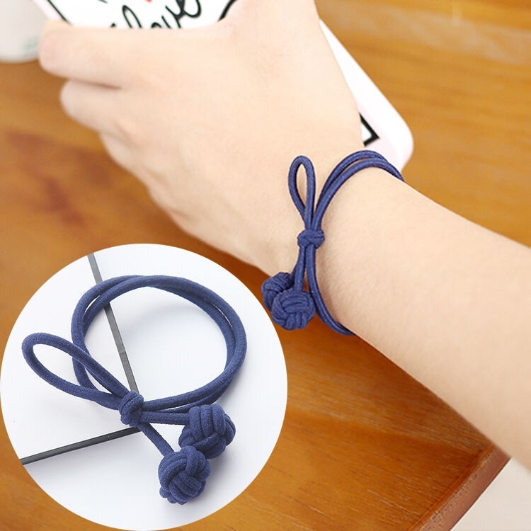 韩国甜美打结双层蝴蝶结珍珠电话线花朵 日韩版扎头发橡皮筋饰品发饰