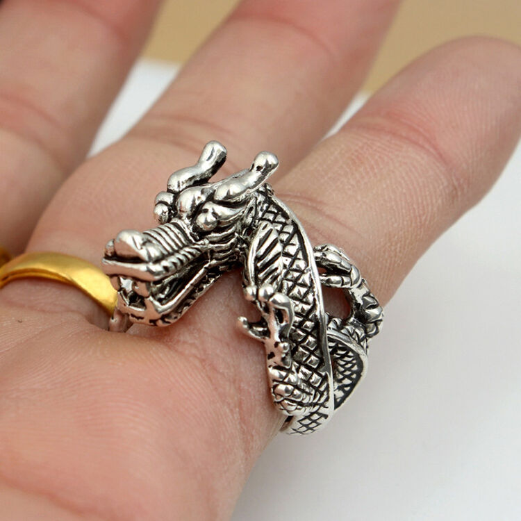 依莲妃指环男士戒指霸气开口尖锐龙爪尾戒 美号8