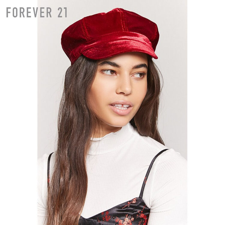 天鹅绒帽子车夫帽 红色 one size