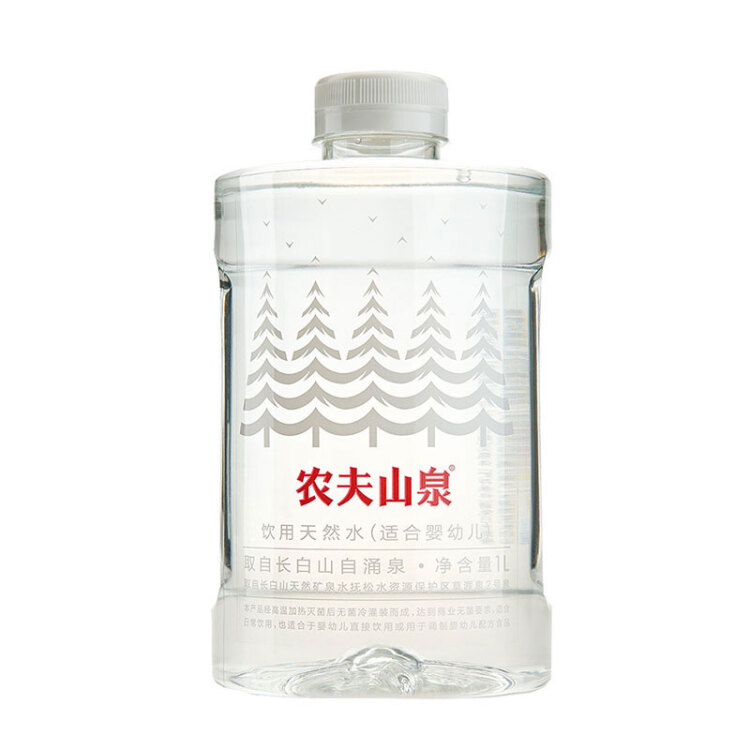 农夫山泉 饮用水 饮用天然水(适合婴幼儿) 1L*12瓶 整箱装 光明服务菜管家商品