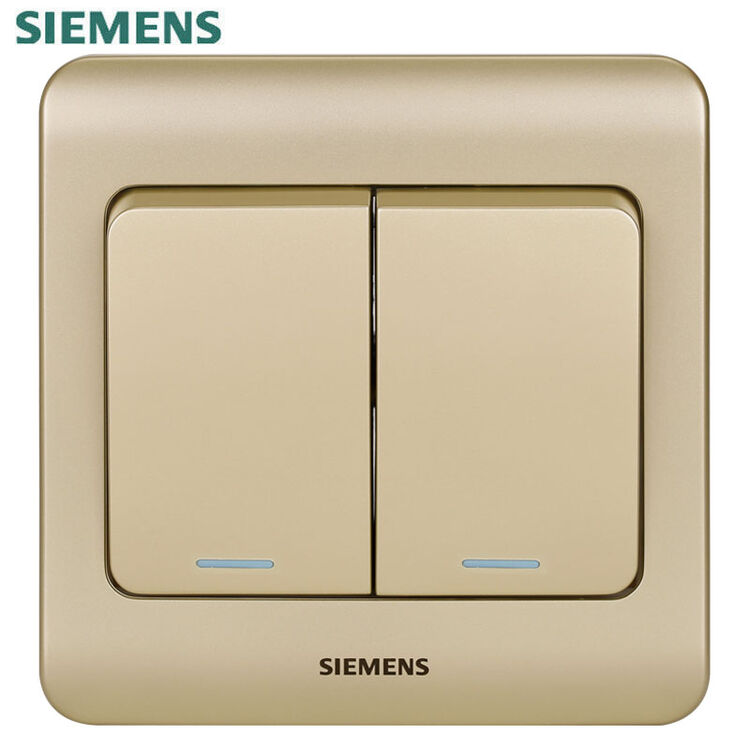 西门子(siemens) 开关插座面板 远景系列金棕二开单控开关(带荧光)