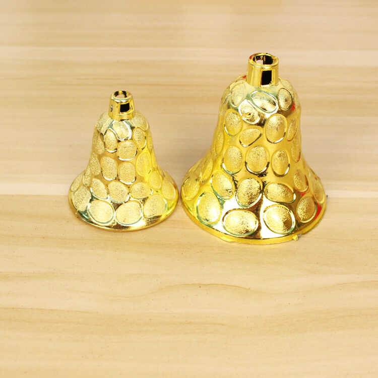圣诞节装饰品挂件 圣诞花环藤条圣诞树配件7cm-9cm金色铃铛钟 小号
