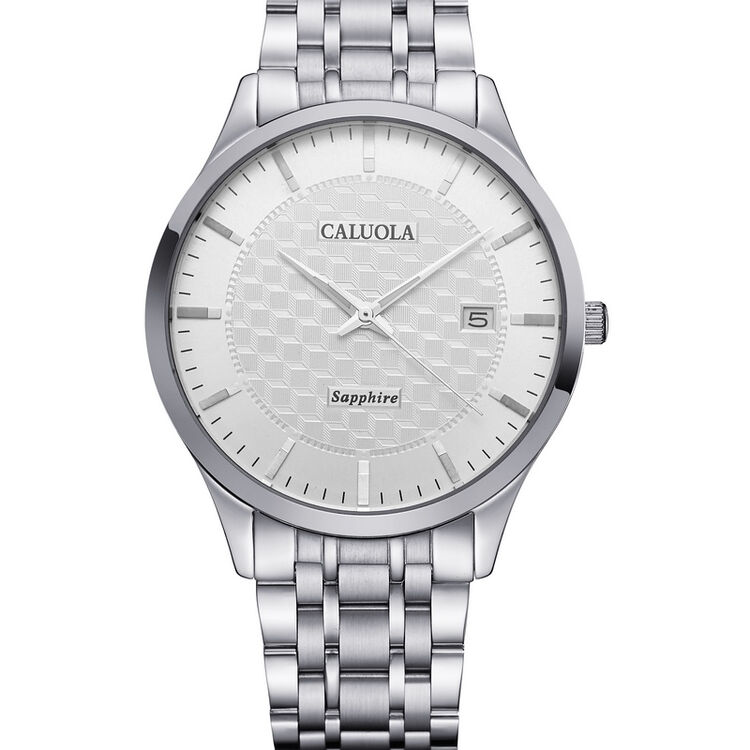 卡罗莱(caluola)全自动机械表钢带男士手表简约商务男表防水超薄腕表