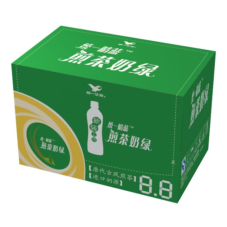 统一 阿萨姆煎茶奶绿 450ml*15瓶唐式古风煎茶（新老包装随机发货） 光明服务菜管家商品 