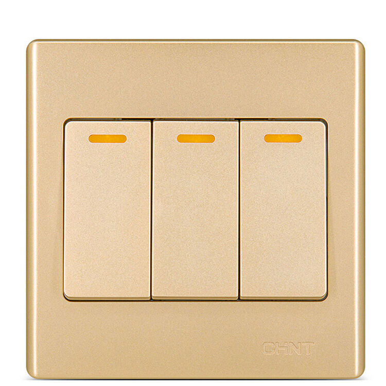 正泰(chnt)开关面板墙壁电源开关插座7c系列贵族金色轻奢主义耐高温