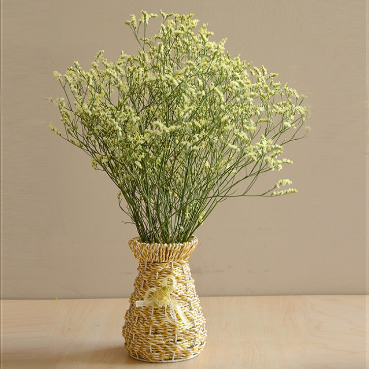 干花花束云南天然干花真花客厅装饰diy情人草水晶草多色可选 浅黄色