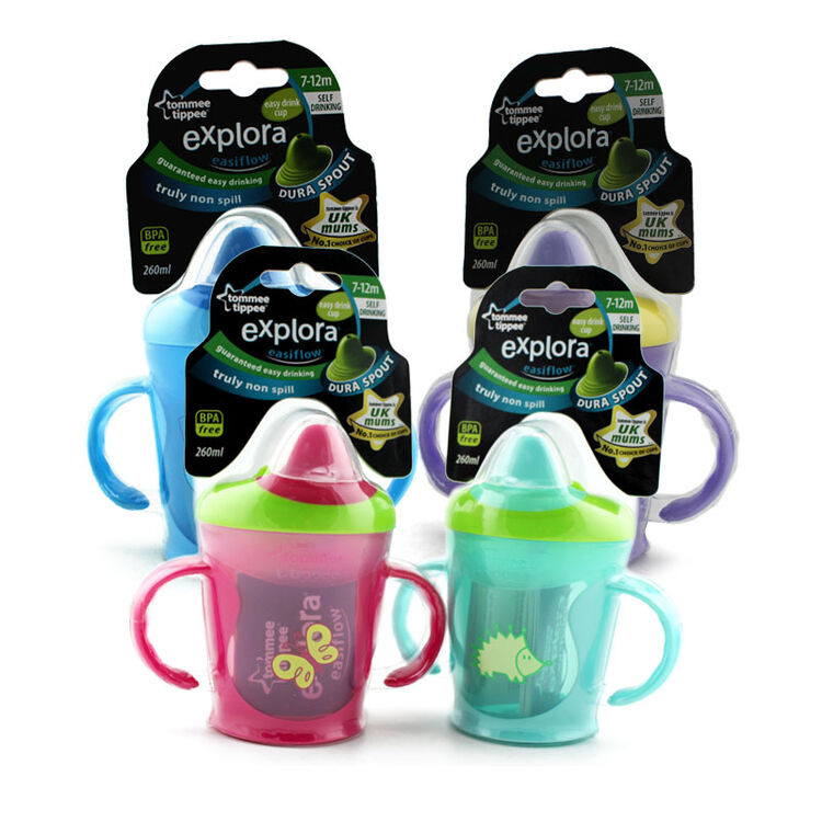 tommeetippee汤美天地 防漏学饮鸭嘴杯(7-12m)260ml 颜色随机发货
