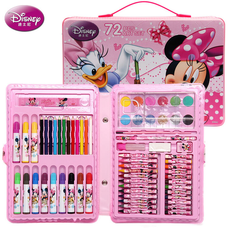 迪士尼(disney)儿童卡通学生文具美劳派水彩笔绘画礼品套装礼盒 72件