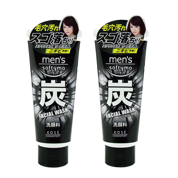 【日本原装进口】 高丝(kose)softymo男士洗面奶130g 毛孔清洁碳配合