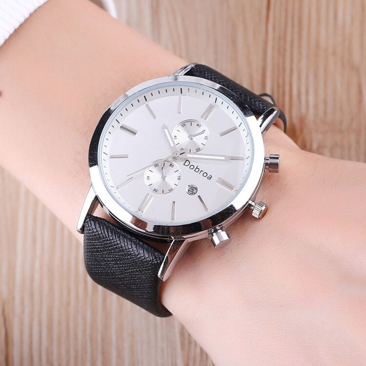 三奥2017新款时装表皮带手表石英表休闲商务x2c281 白盘黑带