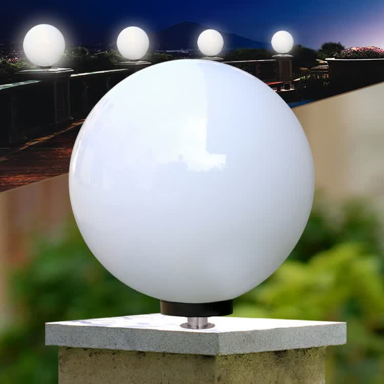 圆球形户外超亮太阳能灯 庭院围墙栏杆大门柱头灯 新农村家用室外别墅