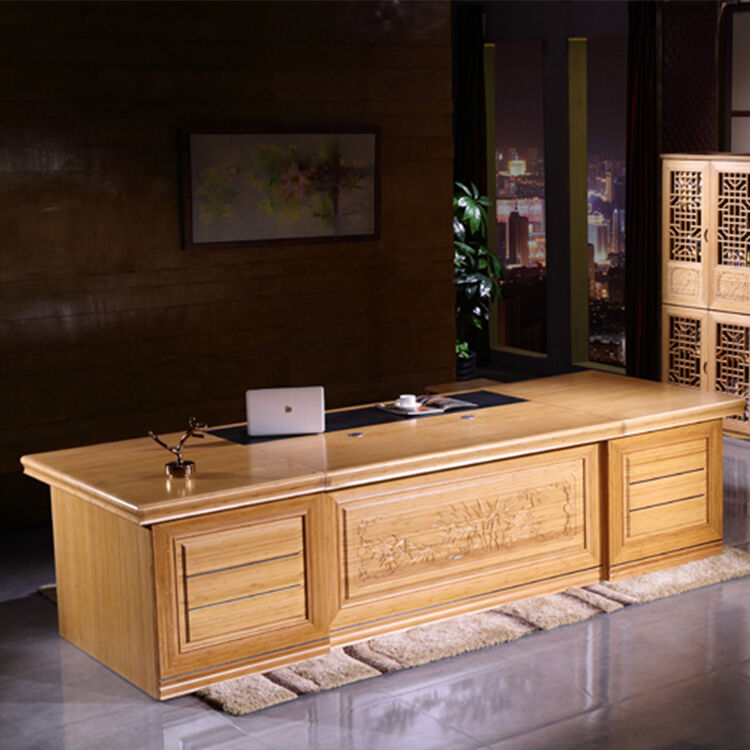 品生美(pinshengmei) 品生美 楠竹班台桌办公桌老板桌办公大家具 班桌