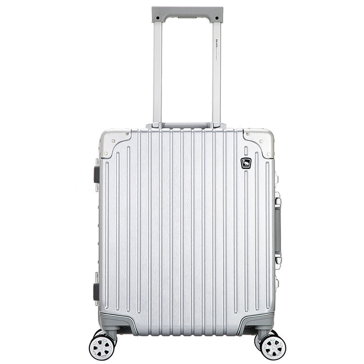 爱华仕(oiwas)铝框行李箱 20英寸女旅行登机箱 飞机轮拉杆箱 海关锁硬