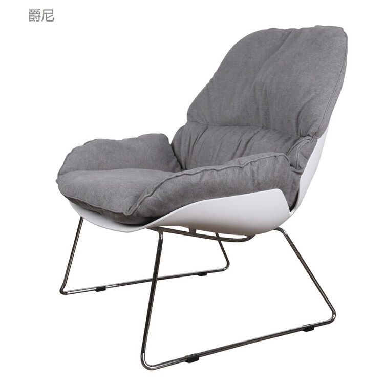 北欧欧式沙发椅阳台椅户外休闲时尚摇椅美式欧式书房椅客厅懒人 白色