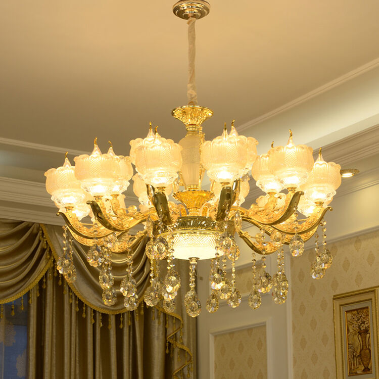 欧式客厅吊灯现代简约水晶灯温馨卧室灯餐厅吊灯奢华简欧大气灯具灯饰