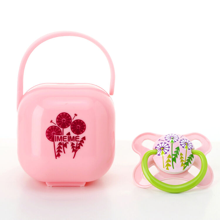 安抚奶嘴0-6-18个月天然超软全硅胶新生儿宝宝安睡型安慰奶嘴 粉色0-2