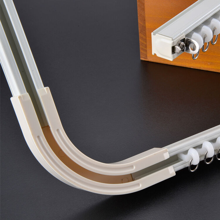 u形单轨顶侧装免弯曲窗帘轨道杆内滑轮架导轨支架盒子l形阳台飘窗 u形