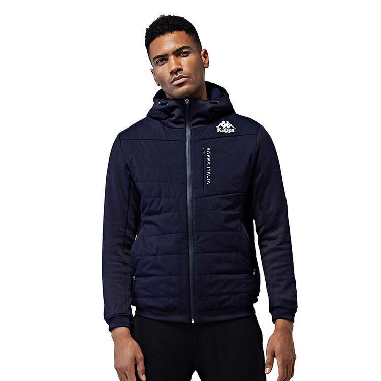 kappa卡帕 男款棉服 运动夹棉外套 休闲连帽棉衣k0752mm01 深海蓝-888