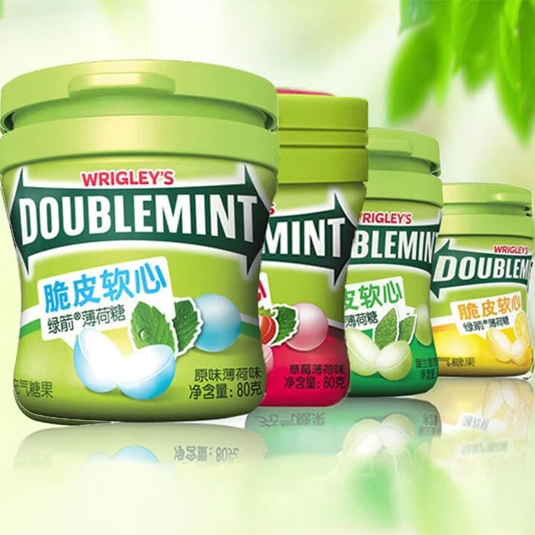 绿箭 箭牌 脆皮软心 薄荷糖 润喉糖 清凉清新充气水果糖软糖 原味薄荷
