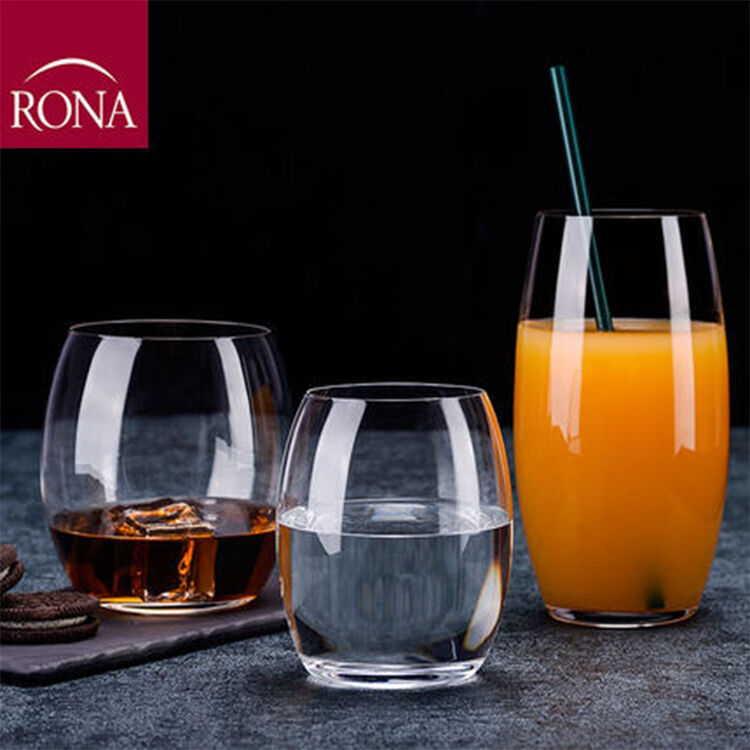 rona洛娜 进口威士忌洋酒啤酒杯家用果汁饮料水杯子茶杯加厚水晶玻璃