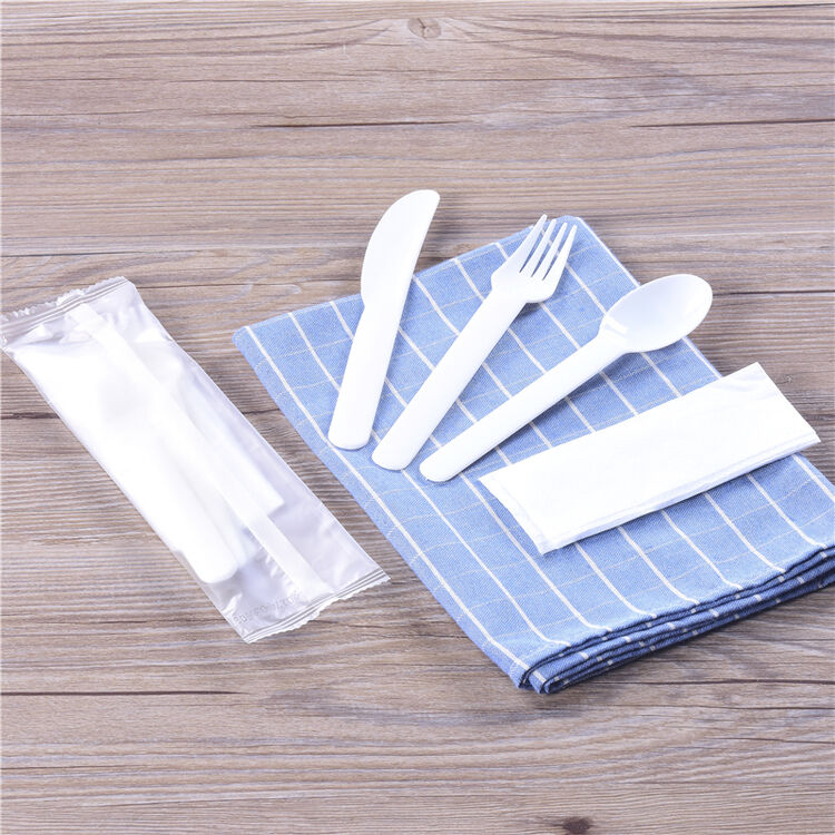 僖谜(miss smily) 一次性餐具刀叉勺组合包白色西餐餐具包20套