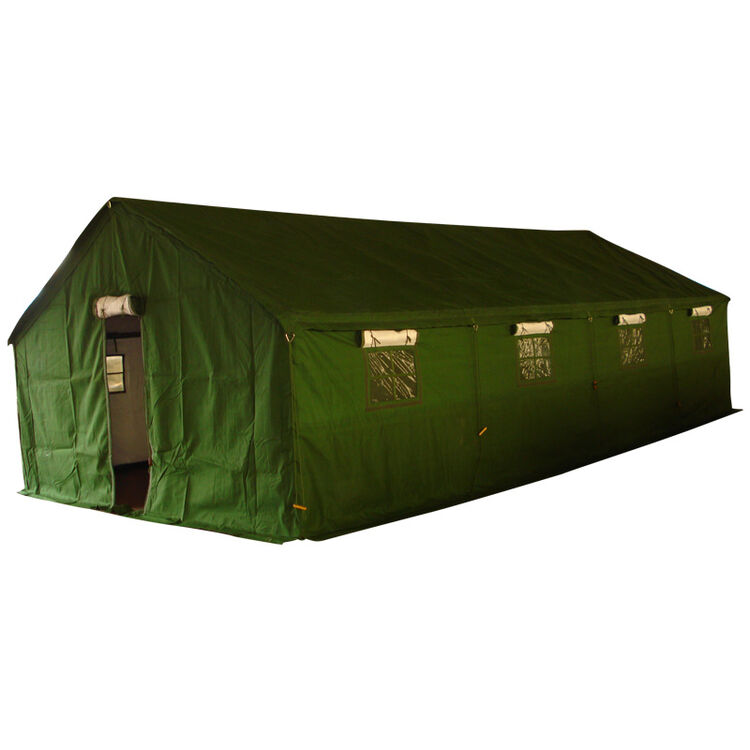 冬暖夏凉-兵工大型排用棉帐篷 30人军队帐篷 部队军工帆布帐篷 可以
