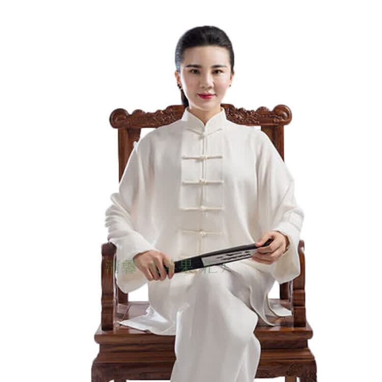 展翅太极服30姆米重磅纯桑蚕真丝男女春夏秋季太极拳武术练功夫服装