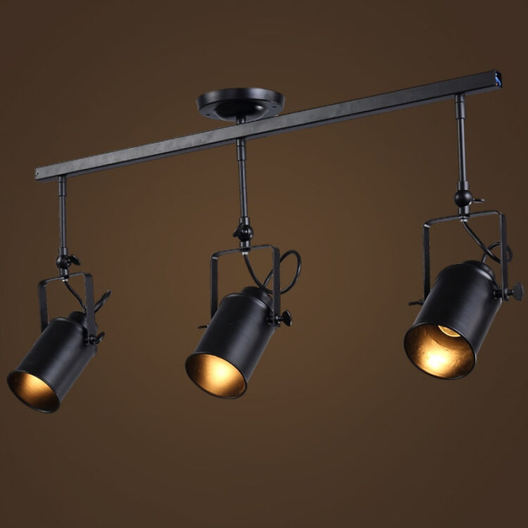 美式工业复古射灯轨道灯工业风铁艺服装店个性酒吧咖啡厅创意吊灯 1头