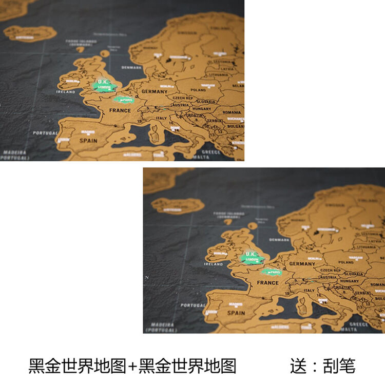 2份优惠价黑金地图 黑金地图 其他长方形尺寸 独立