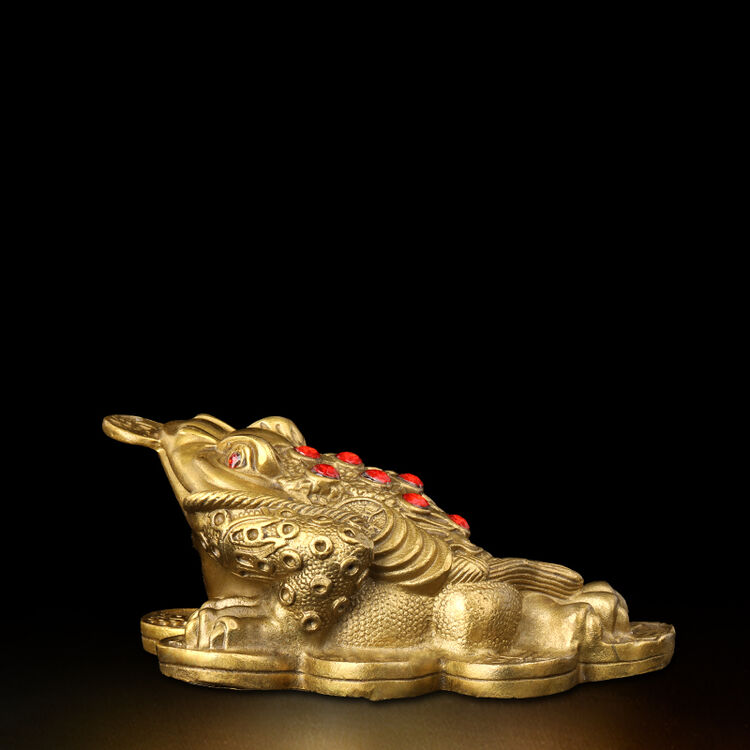 淘运阁铜制三脚金蟾摆件独角金蟾蟾蜍金蝉摆件吉祥物客厅办公室摆设