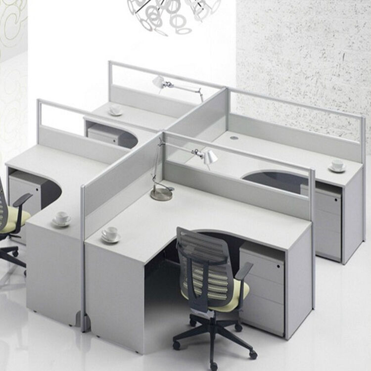 4人组合办公桌 屏风 隔断工作位 卡位职员桌工位 四人组合带柜子