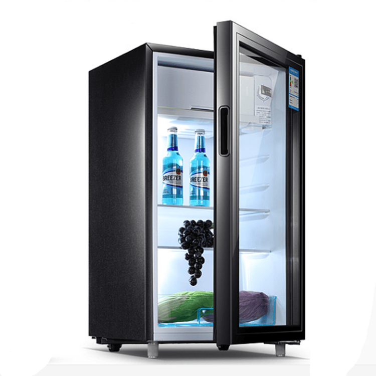 单门小冰箱透明玻璃门冰吧饮料茶叶保鲜家用小型冷藏柜 98l