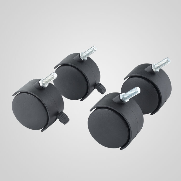 【宝裕合】塑胶轮万向滑轮 diy组装轮子置物架轮 带刹车4只装 黑色