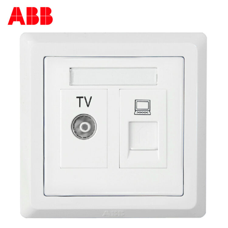 abb 插座 德逸白色 網絡電視面板 tv電視網線插座 有線電視 電腦插座