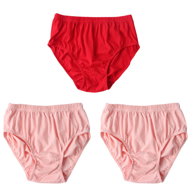 貂卡中老年人女士内裤纯棉平角裤全棉纯色大码宽松中腰三角底裤 妈妈