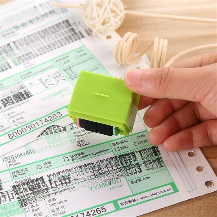 滚轮式乱码保密印章 绿色