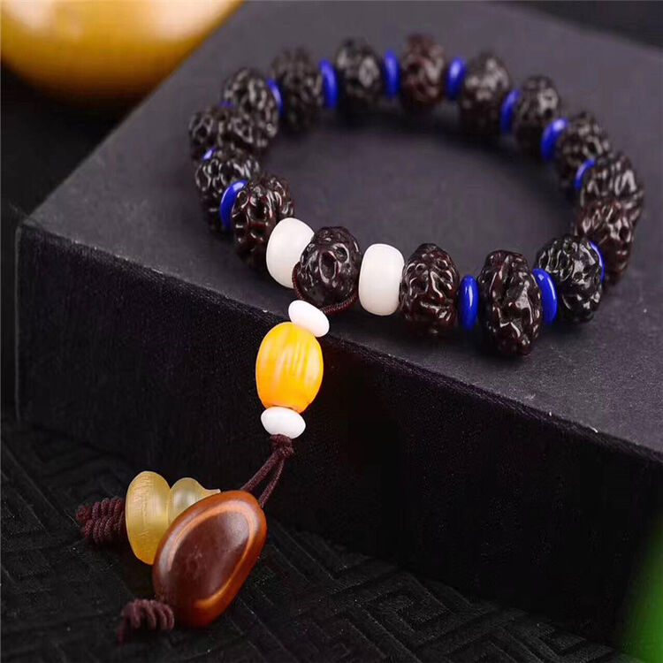 茂图开光天然黑色小如意菩提子天意子菩提佛珠手串手链