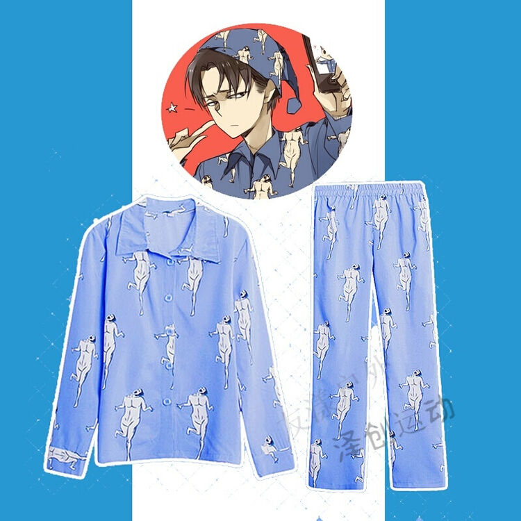 兵长睡衣cosplay 进击的巨人利威尔cos全套长袖短袖周边 长袖上衣 裤