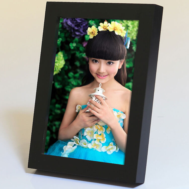 维佳 实木挂墙相框架摆台画框可组合照片墙 黑色 11寸1个横竖可摆可挂