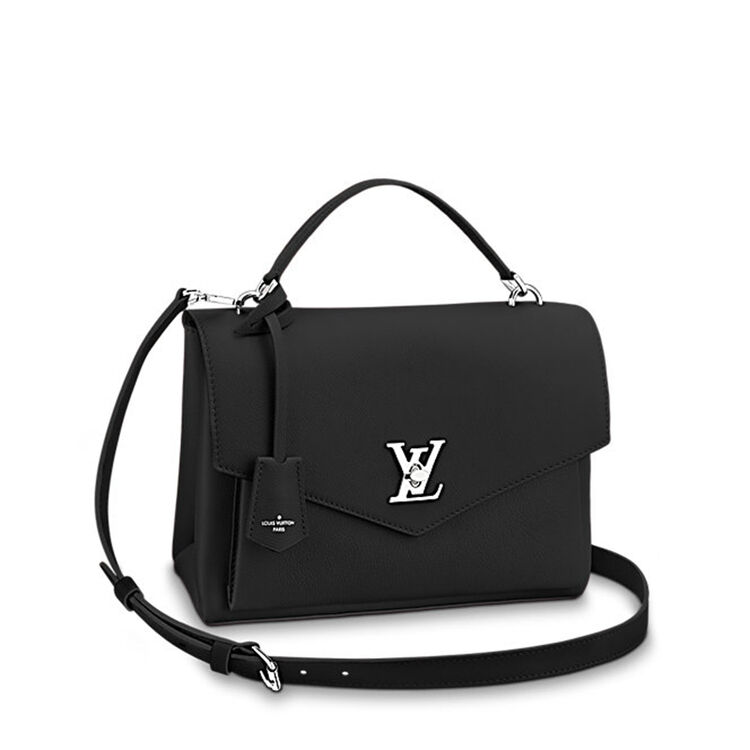 路易威登lv my lockme小牛皮女包单肩包斜挎包 m54849磨砂黑