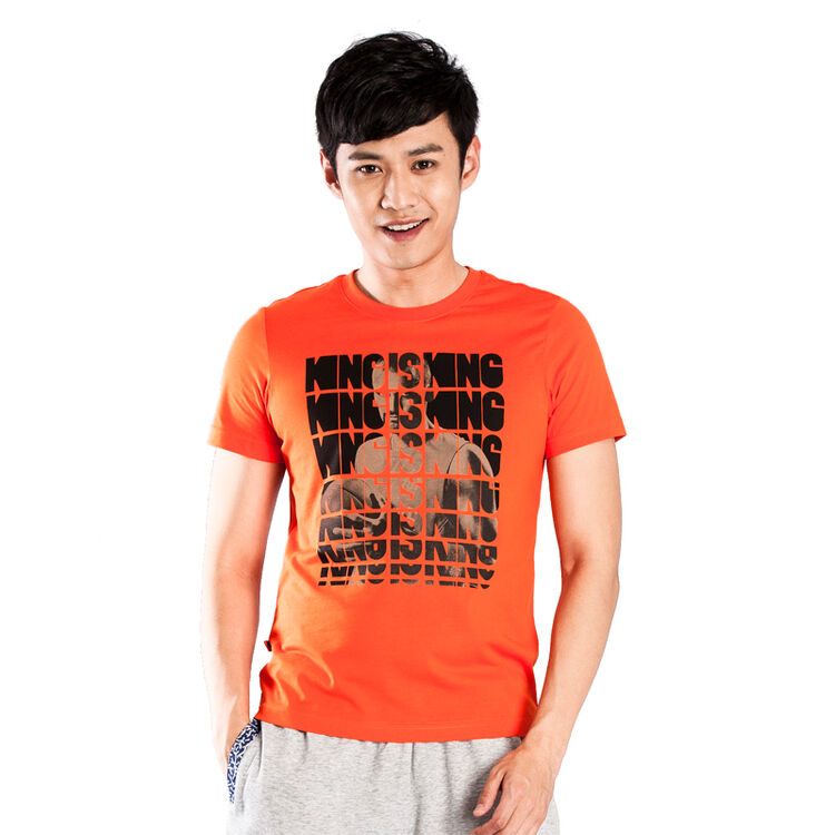 361度男装运动t恤夏季361圆领字母短袖t恤男f 551521112 深橙 l