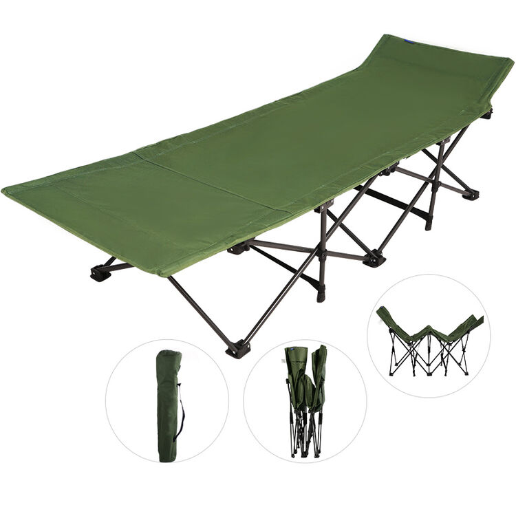 mac户外旅行休闲折叠床 单人行军床 办公午休午睡 b101ss 军绿色