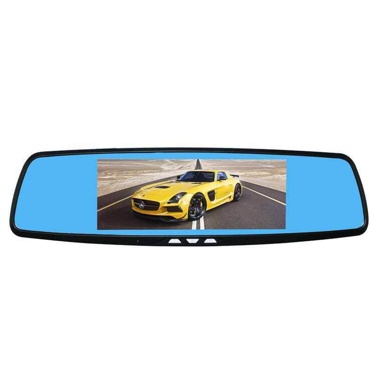 捷渡s600行车记录仪双镜头高清夜视带电子狗后视镜导航一体机 黑色