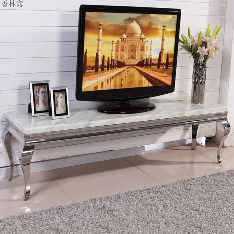 大理石电视柜不锈钢地柜简约 欧式客厅时尚新古典后现代电视柜台 200