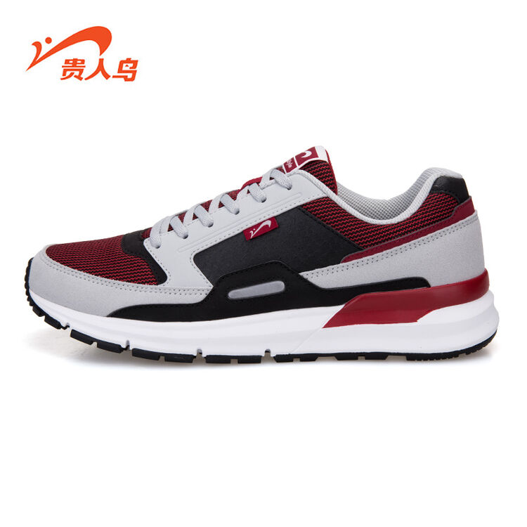 贵人鸟 运动跑步鞋男款2018春季季款慢跑休闲跑鞋 酒红/典雅灰/黑色