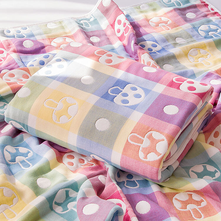 海绵泡泡 婴儿纱布被子新生儿秋冬儿童防踢被空调被宝宝抱被.