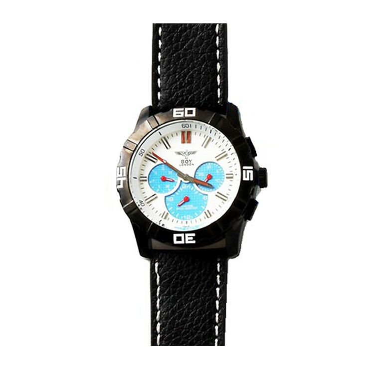 全球购 boy london bld717 多功能手表真皮时尚腕表男表防水石英表