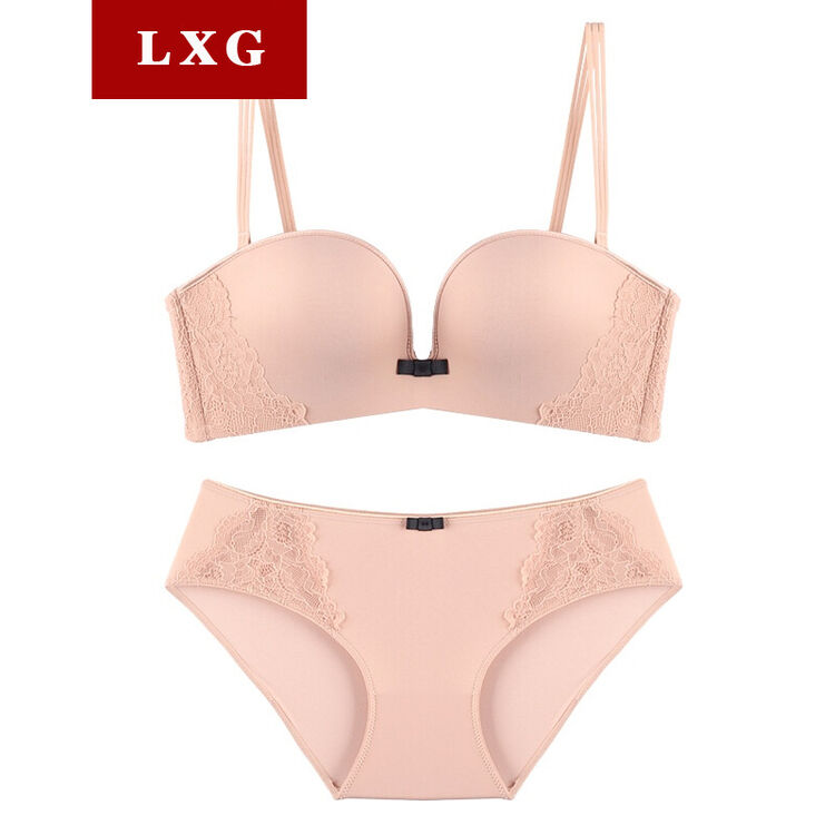 夏季无钢圈调整型内衣 小胸加厚模杯文胸套装 肤色 75a