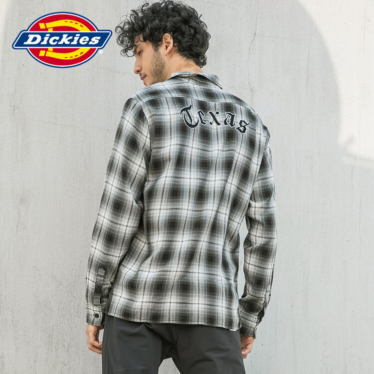 dickies男士上衣衬衫 长袖格子衬衫 161m20wd01 bk黑色 s/165